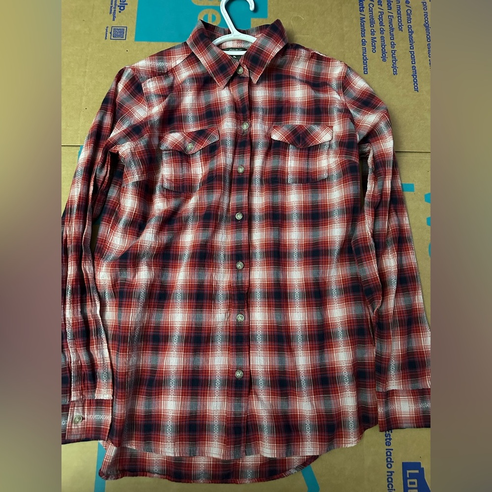 Eddie Bauer Red Plaid Shirt. Size Medium Women
